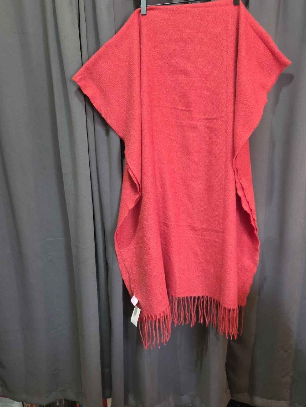 Red Fringe Knit Wrap